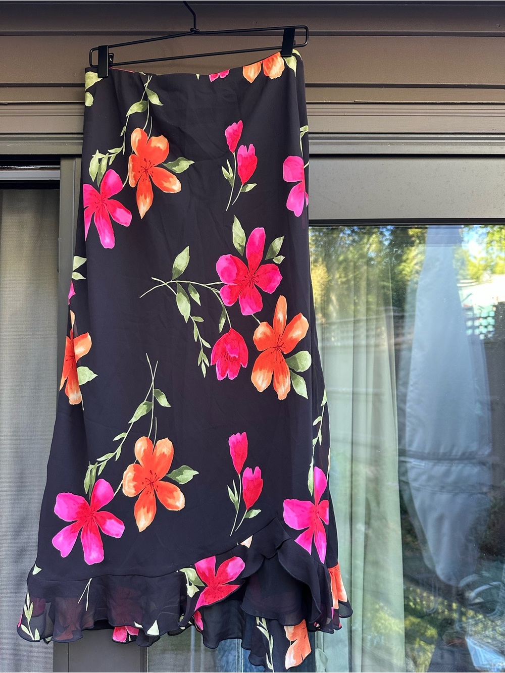 Midi Floral Slip Skirt